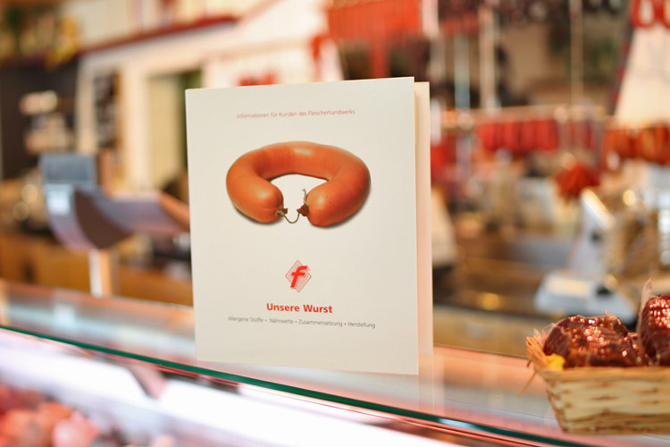 Wurstspezialitäten aus dem Fleischerhandwerk Informationsaufsteller zu Wurstspezialitäten an der Fleischtheke